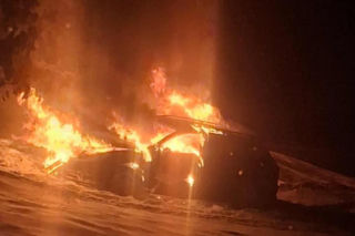 Pożar auta osobowego w Helenowie