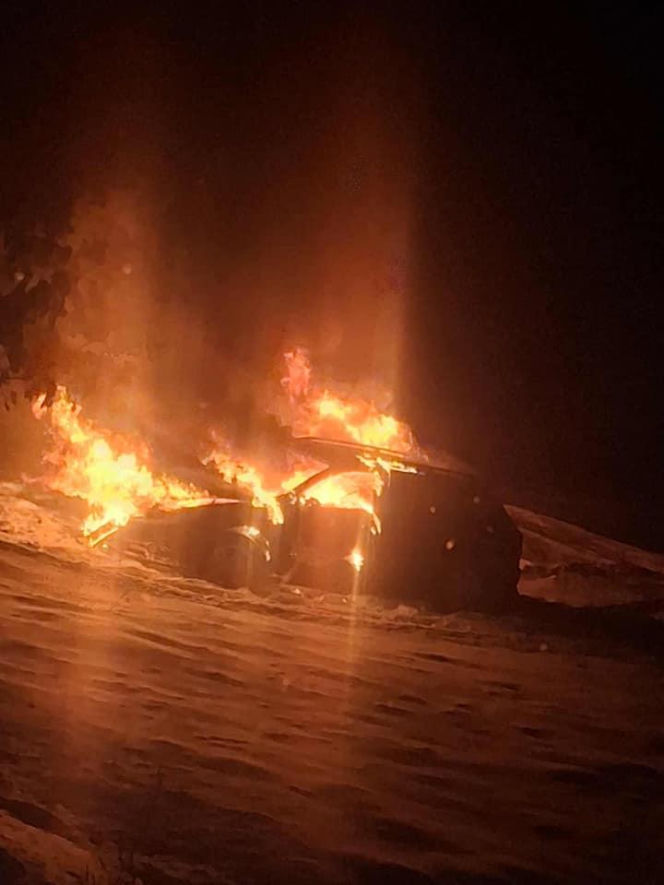 Pożar auta osobowego w Helenowie