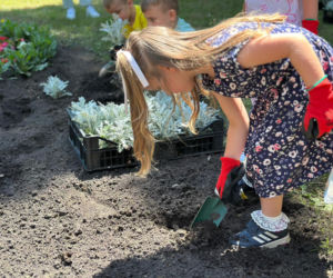 Przedszkolaki z SP 34 ukwieciły Park Miejski w Kielcach
