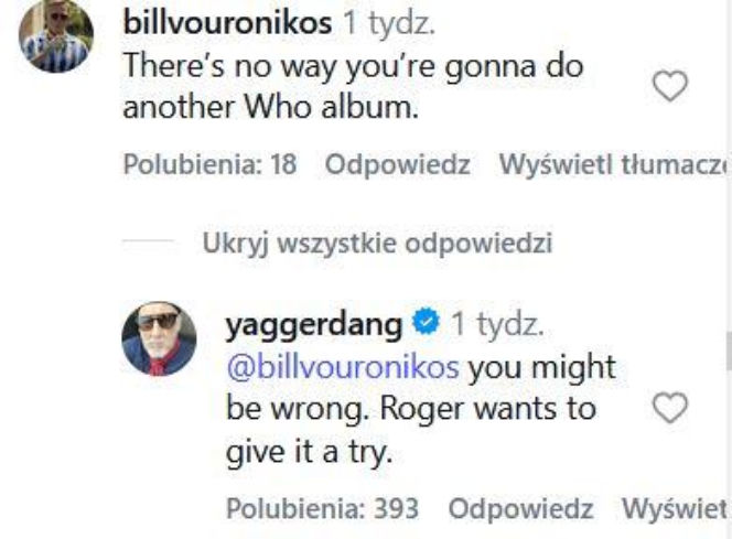 Komentarz Pete'a Townshenda