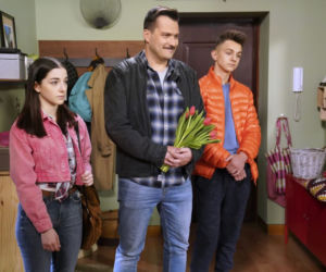 Barwy szczęścia odc. 2307. Luiza (Julia Zielińska), Damian Wójcik (Michał Lesień), Mirek (Oliwier Kozłowski)