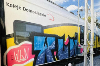 Niszczył farbą pociągi w powiecie rawickim. Przyjeżdżał specjalnie z Wrocławia [ZDJĘCIA]