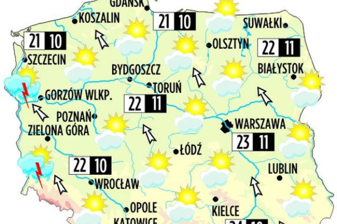 Prognoza pogody na środę, 29 maja 2013