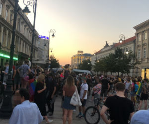 Protest na Krakowskim Przedmieściu
