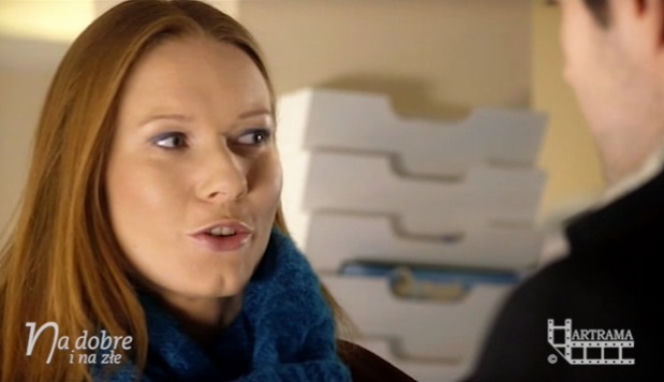 Na dobre i na złe odc. 554. Wiktoria Consalida (Katarzyna Dąbrowska), Adam Krajewski (Grzegorz Daukszewicz)