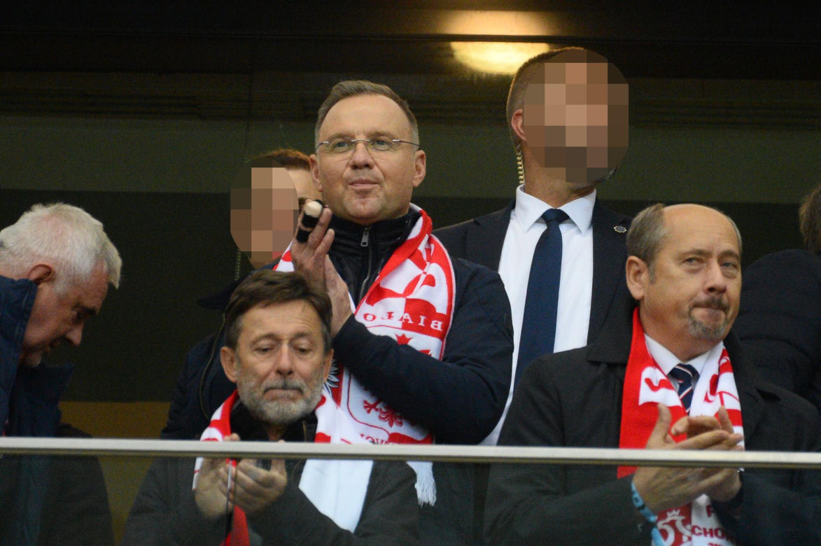 Prezydent Andrzej Duda na meczu Polska-Chorwacja