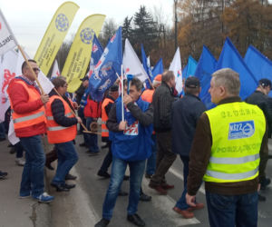 Protest hutników w Krakowie