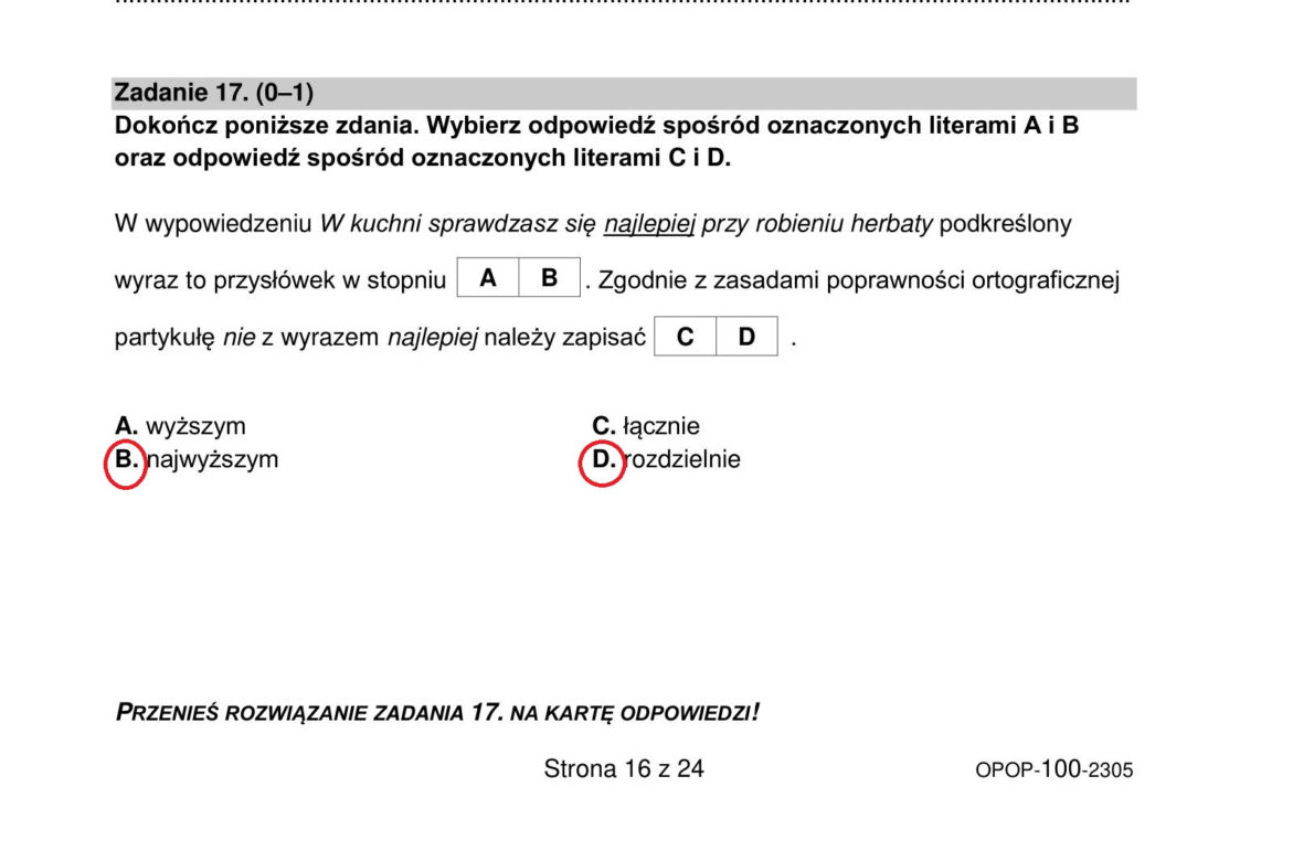 Uwaga! Są to sugerowane odpowiedzi naszego eksperta, które mogą być błędne!