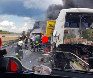 Wypadek na drodze krajowej nr 1 w Bogusławicach