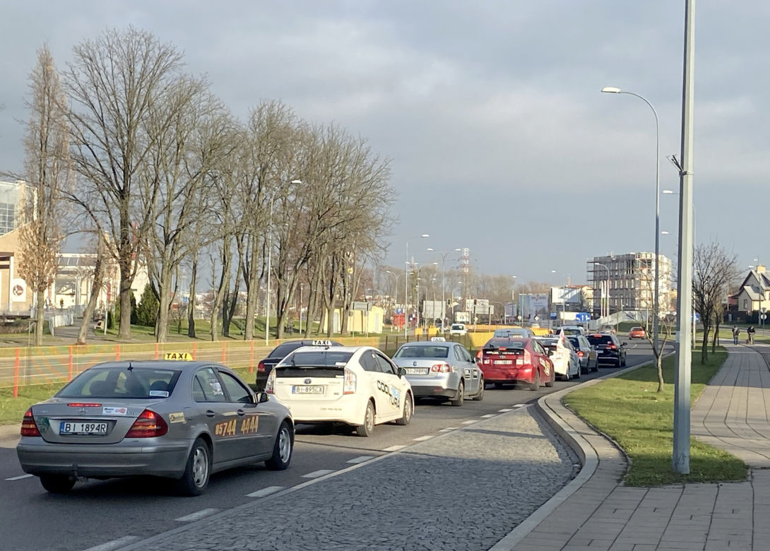 Białystok. Protest taksówkarzy 25.XI.2020
