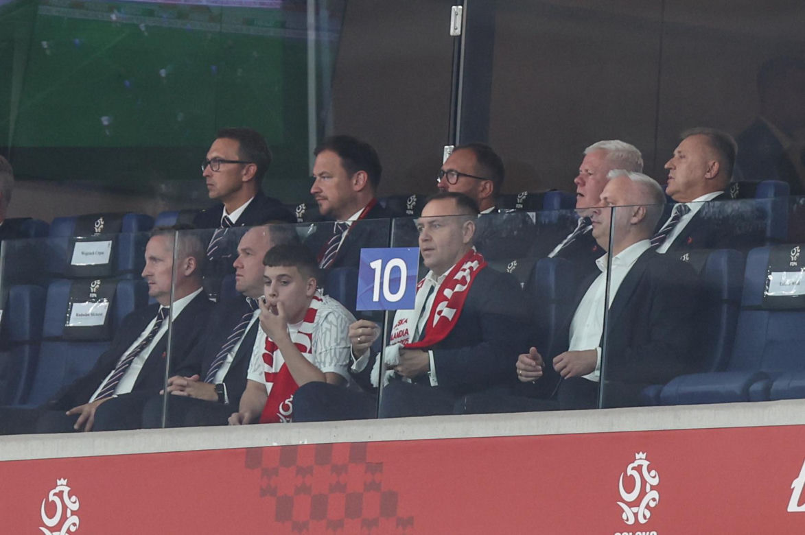 Karol Nawrocki i Kacper Meyna na meczu Polska - Finlandia