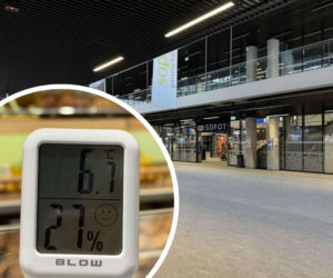 Pasażerowie sopockiego dworca uciekają do pociągów. Na termometrze tylko 6 stopni! Obsługuję klientów w kurtce [GALERIA]