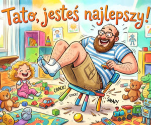Zabawna kartka na Dzień Taty