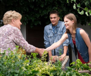 M jak miłość odc. 1902. Barbara (Teresa Lipowska), Mateusz (Rafał Kowalski), Majka (Matylda Giegżno), Janek Winiar (Jakub Sirko)