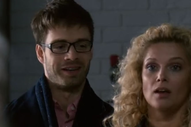 Przyjaciółki odcinek 107, Dagmar (Marcin Korcz), Patrycja (Joanna Liszowska)