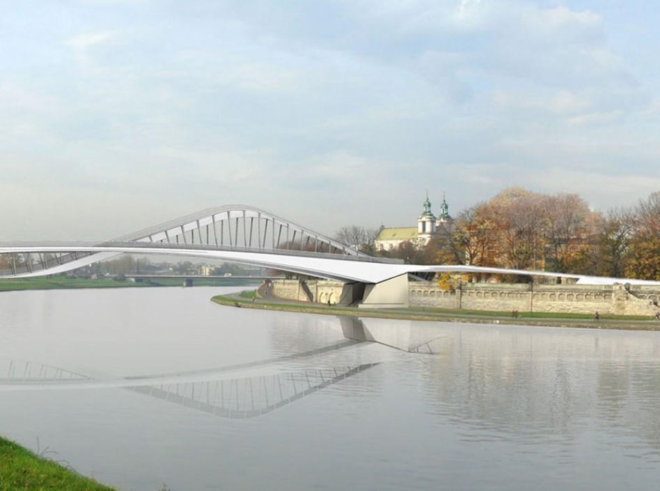 Nowa kładka, która połączy bulwar Wołyński w okolicach ul. Ludwinowskiej z bulwarem Inflanckim między ulicami Wietora i Skawińską w Krakowie