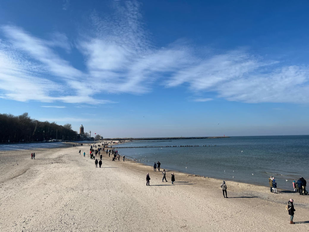 Plaża w Kołobrzegu zimą