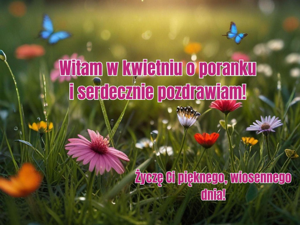 Kartki dzień dobry w kwietniu