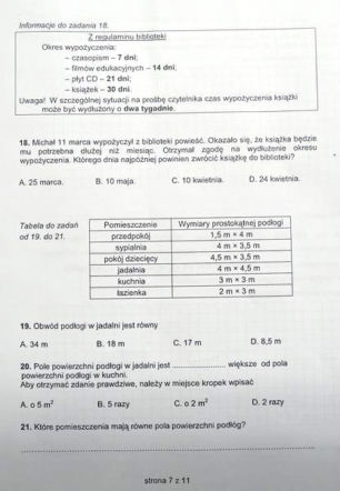 Sprawdzian w klasie VI szkoły podstawowej