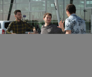 Pierwsza miłość. Radek (Mateusz Banasiuk), Kaśka (Misiek Koterski), Mikser (Błażej Michalski)