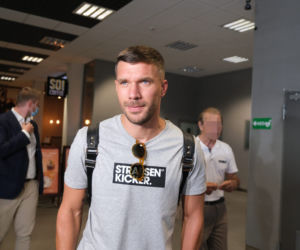 Lukas Podolski już w Zabrzu. Czekali na niego kibice
