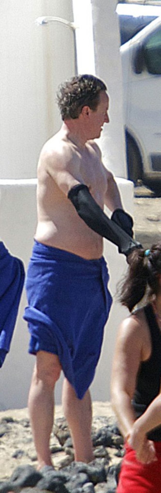 David Cameron na plaży