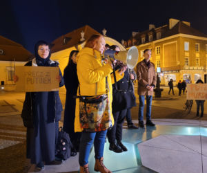 Manifestacja antywojenna na Rynku Kościuszki w Białymstoku [1.03.2022]