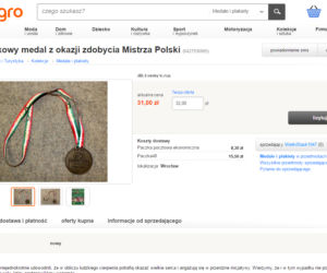 Pamiątkowy medal z okazji zdobycia Mistrza Polski