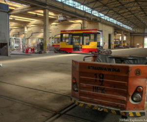 Najstarsza zajezdnia tramwajowa w Łodzi sfotografowana przez Radka Stępnia z Urban Explorers Łódź