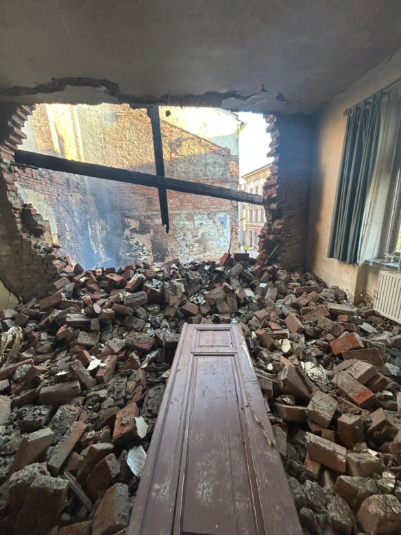 Akcja ratownicza w zawalonej kamienicy w Cieszynie