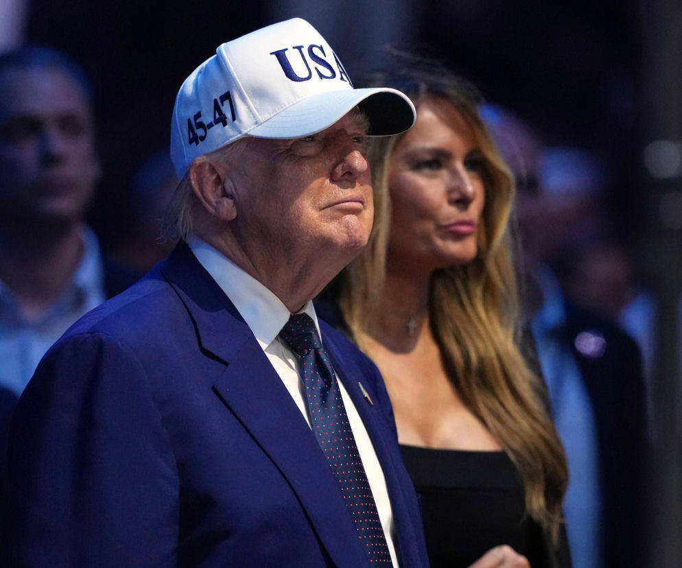 Melania Trump w skórze na urodzinach męża