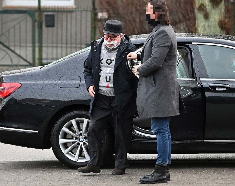 Lech Wałęsa na niedzielnej mszy