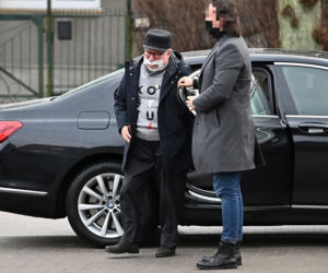Lech Wałęsa na niedzielnej mszy