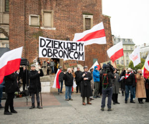 Sobotnie manifestacja na Rynku Głównym