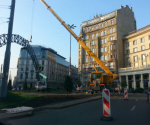 plac Zbawiciela sobota, prace przy odbudowie t