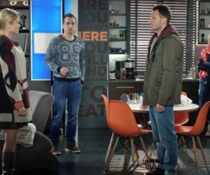 Pierwsza miłość. Radek (Mateusz Banasiuk), Jowita (Joanna Opozda), Kaśka (Misiek Koterski), Sabina (Urszula Dębska)