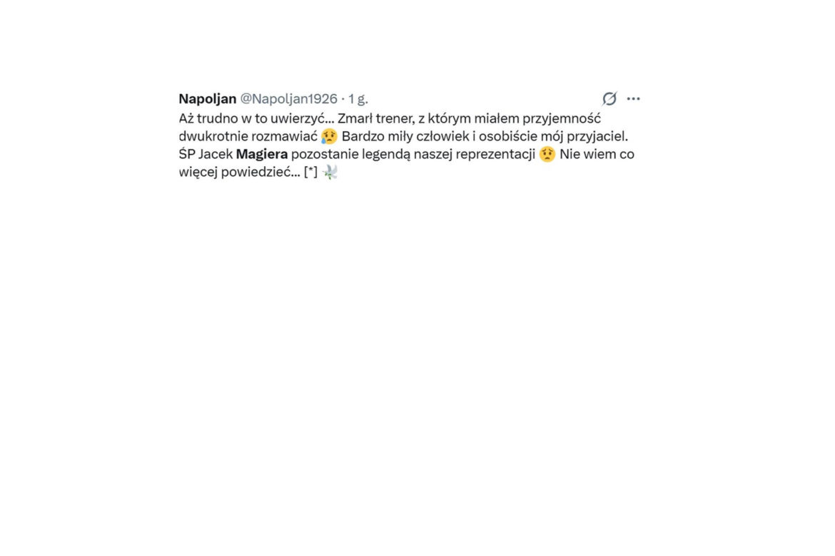 Jacek Magiera nie żyje. Tak go żegnają