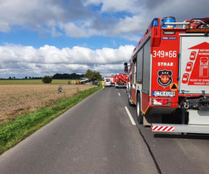 Autobus wypadł z drogi! Fatalny wypadek w Wytrębowicach [ZDJĘCIA]