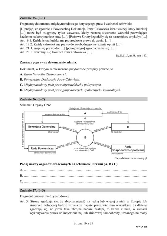 ARKUSZE CKE - Matura z wiedzy o społeczeństwie 2019