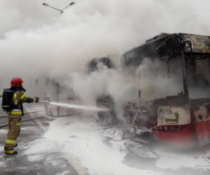 Nowy Sącz. Znowu pożar w miejskim autobusie! W środku byli pasażerowie