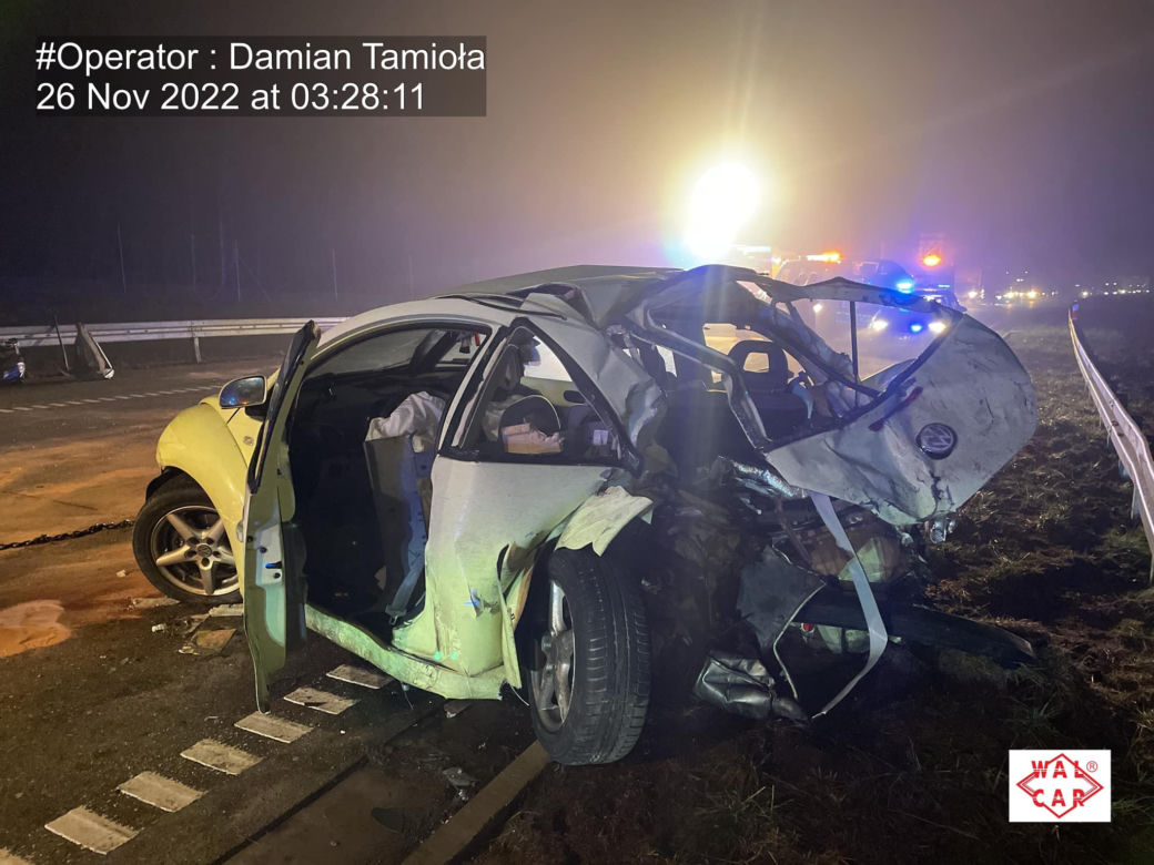 Wypadek na autostradzie A1 w Częstochowie