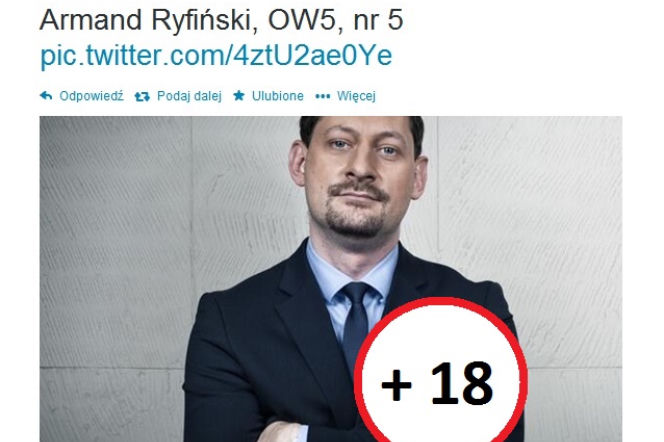 Poseł od PALIKOTA pokazał PALEC na Twitterze... Nawet dwa palce