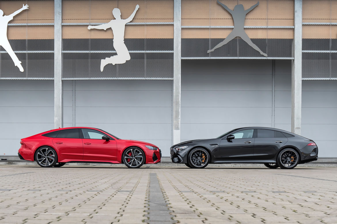 Audi RS7 Sportback 4.0 TFSI V8 vs. Mercedes-AMG GT 4-Door Coupe 63 S 4MATIC+