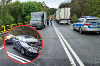 Koszmarny wypadek na DK10 między Toruniem a Bydgoszczą. Zderzyły się cztery pojazdy, w tym ciężarówka