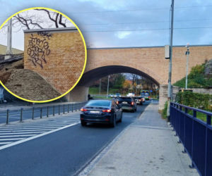 Świeżo odnowiony wiadukt już oszpecony. Pseudografficiarze nie znają pojęcia szacunek