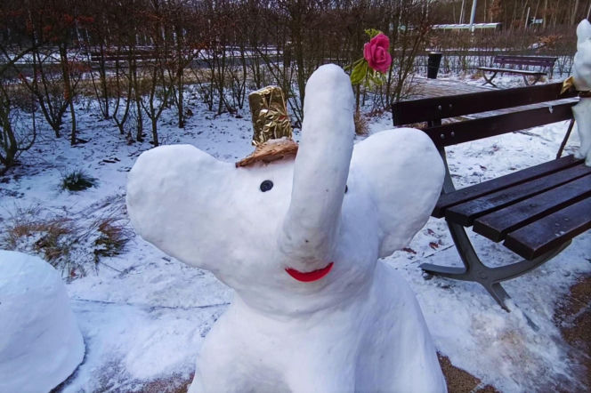 Rzeźby ze śniegu na pętli Głębokie