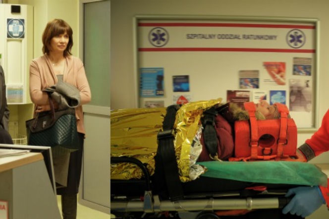 Pierwsza miłość odc. 2096. Karol Weksler (Karol Strasburger), Grażyna (Grażyna Wolszczak), Sabina (Urszula Dębska)