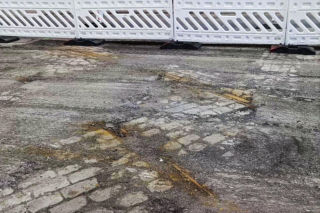 Przedwojenne torowisko tramwajowe na ul. Emilii Plater