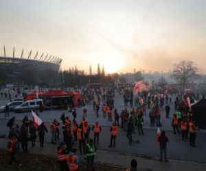 Marsz Niepodległości pod Stadionem Narodowym