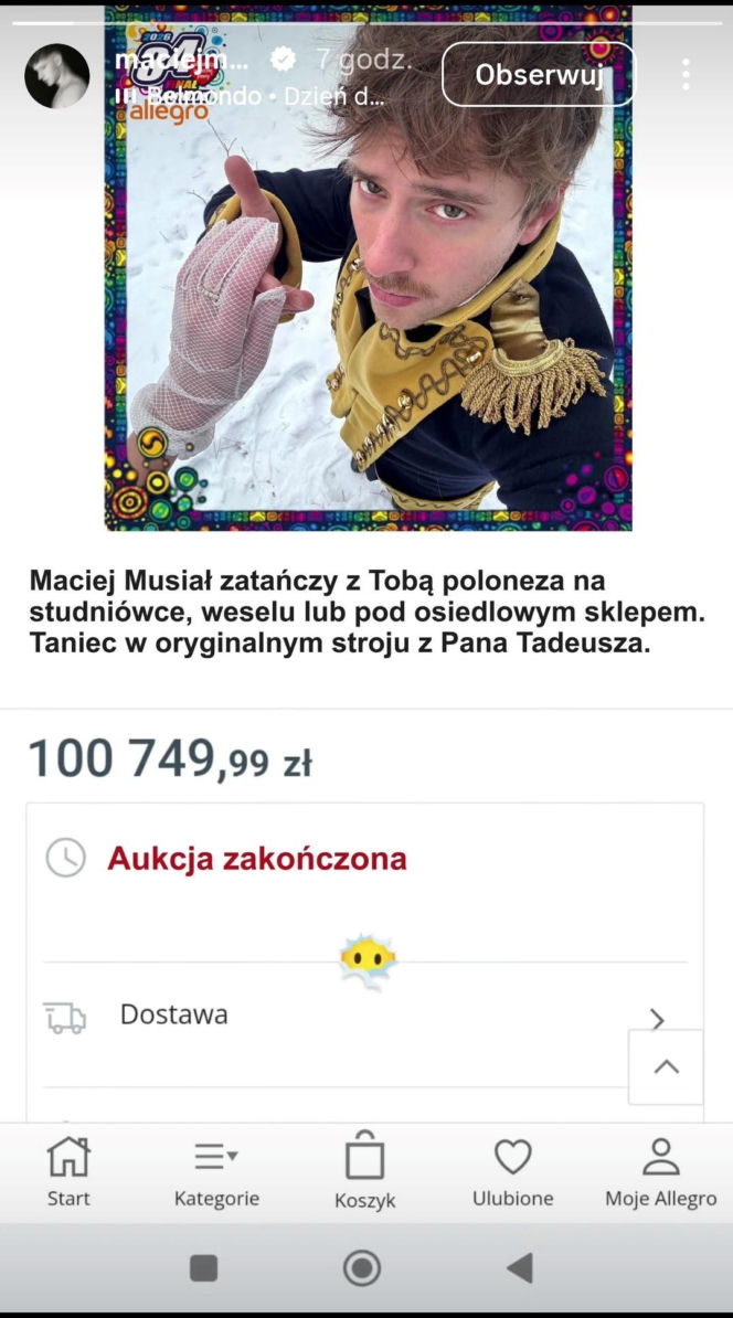 Maciej Musiał zabrał głos po zakończeniu aukcji dla WOŚP. Aktor nie krył zaskoczenia